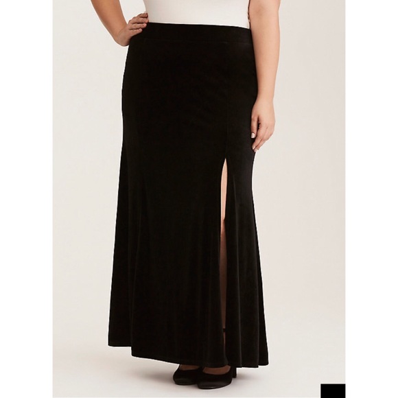 torrid Dresses & Skirts - Torrid Velvet Side Slit Maxi Skirt